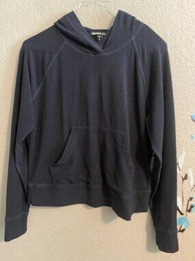 James Perse Black Crop Hoodie S
